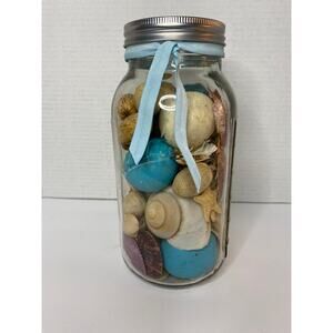 Coastal Sea Shell Potpourri Large Mason Jar, Nautical Decor